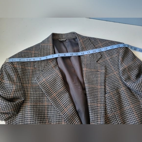Bill Blass Men's Wool Houndstooth Blazer in Black Size 40L? - Picture 9 of 13